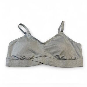 Women’s Torrid Plus 0X Grey Padded Bralette Sports Bra Activewear Cross Waist
